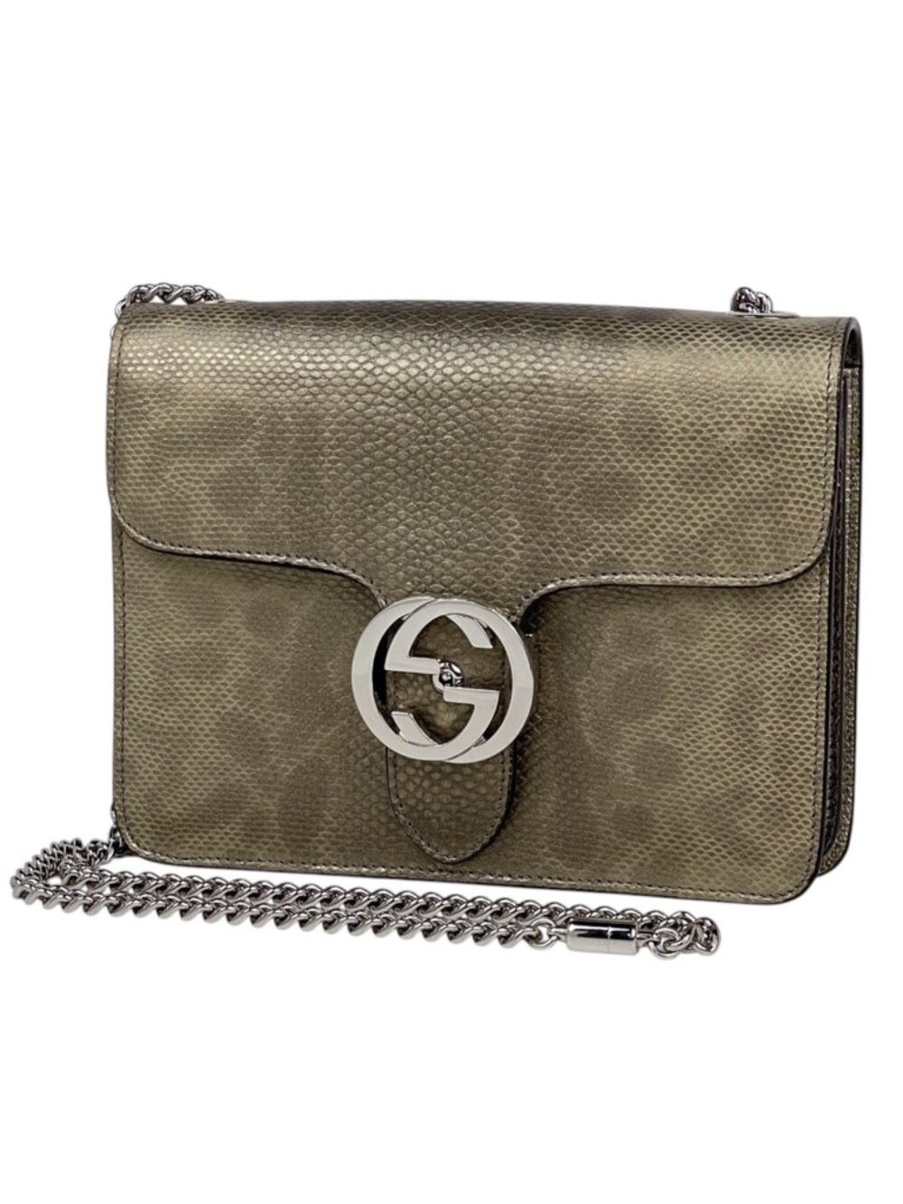 Gucci Shoulder Bag Interlocking G Leather Gold